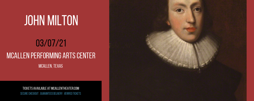 John Milton at McAllen Performing Arts Center tickets John Milton at McAllen Performing Arts Center