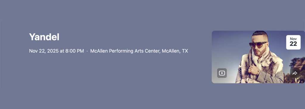 Yandel at McAllen Performing Arts Center